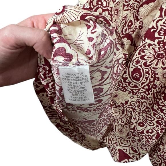 Umgee Sangria Paisley Print V-Neck Collared Tiered Midi Dress - NWT - Size 2XL - Picture 4 of 5